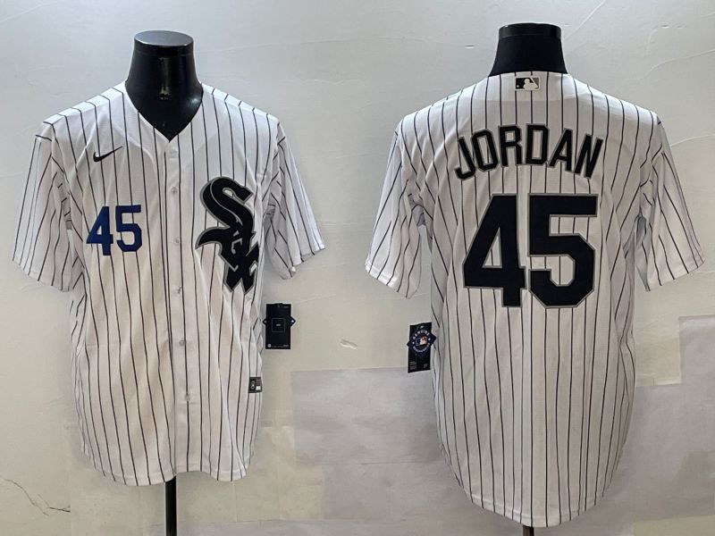 Men Chicago White Sox #45 Jordan White Stripe Game 2025 Nike MLB Jersey style 2->mlb hats->Sports Caps